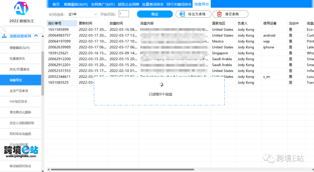绘制阿里巴巴国际站店铺收到询盘转化时间点的分布数据图