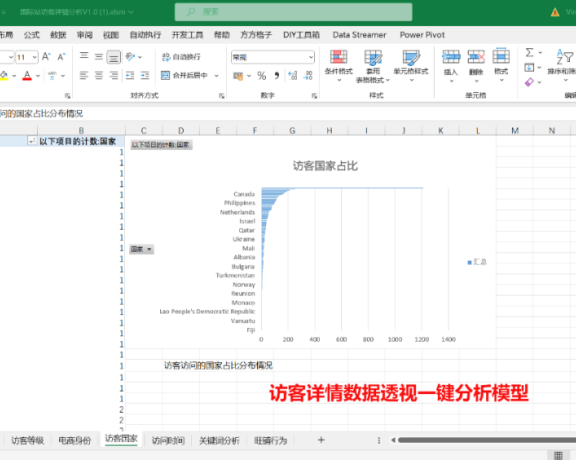 阿里国际站访客详情数据透视分析模型表